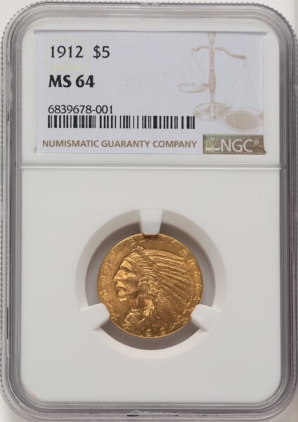 1912 $5 64 NGC