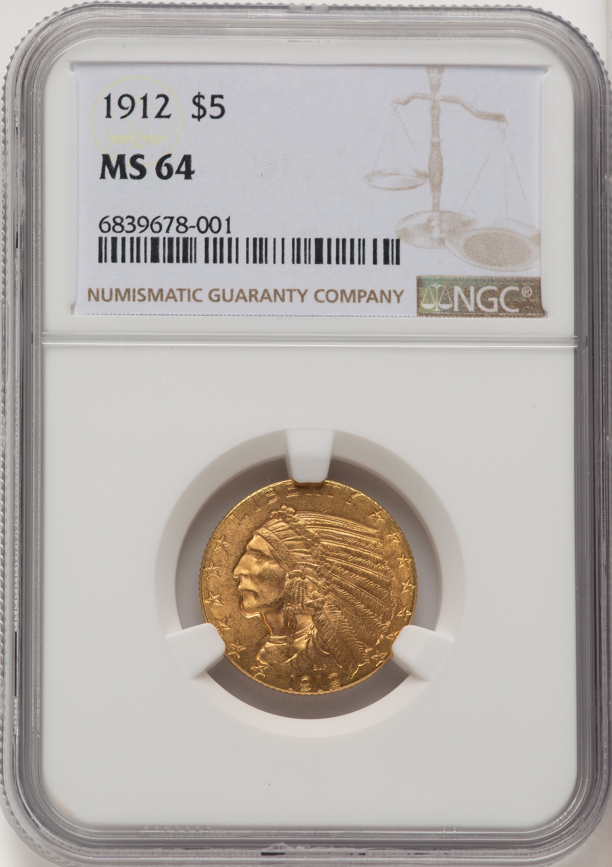 1912 $5 64 NGC