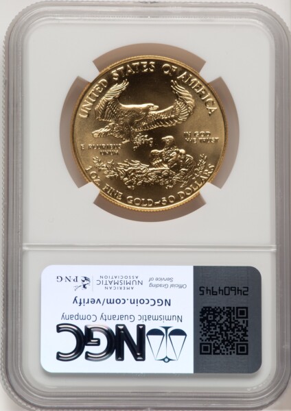 1988 $50 One-Ounce Gold Eagle, MS 70 NGC