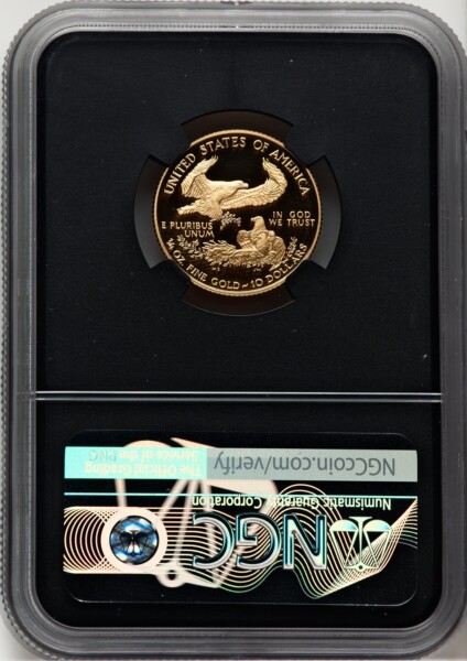 1995-W $10 Quarter-Ounce Gold Eagle, PR, DC Miles Standish 70 NGC