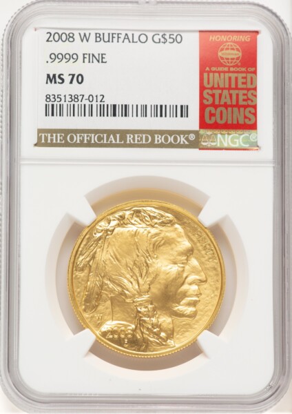 2008-W Burnished Gold Buffalo 1 oz Red Book 70 NGC