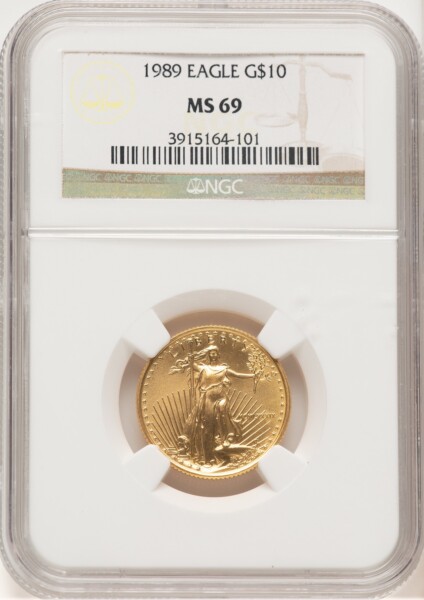 1989 Gold Eagle 1/4 oz Brown Label 69 NGC