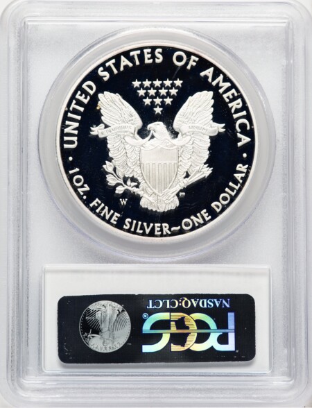 2008-W Proof Silver Eagle 1 oz Blue Gradient 70 PCGS