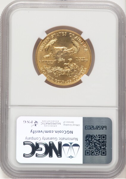 1993 Gold Eagle 1/2 oz Brown Label 69 NGC