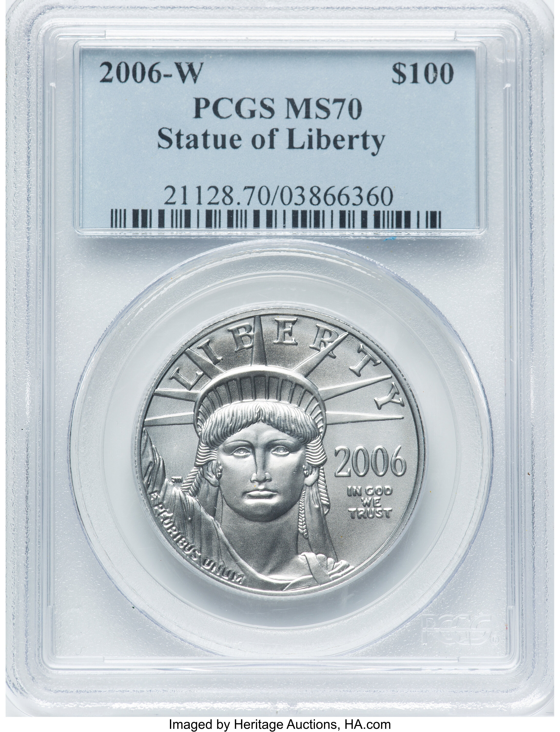2006-W $100 One-Ounce Platinum Eagle, Burnished, MS 70 PCGS