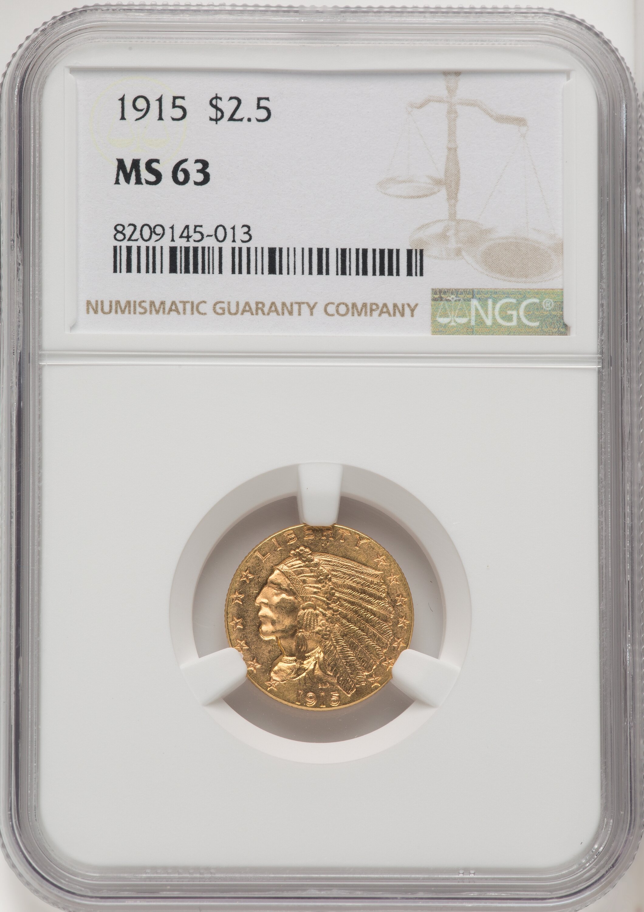 1915 $2 1/2 63 NGC