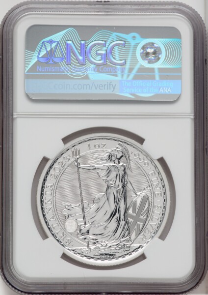 2023 G.B. S2 BRITANNIA-QE II OBVERSE 44TH TO LAST COIN STRUCK. 69 NGC