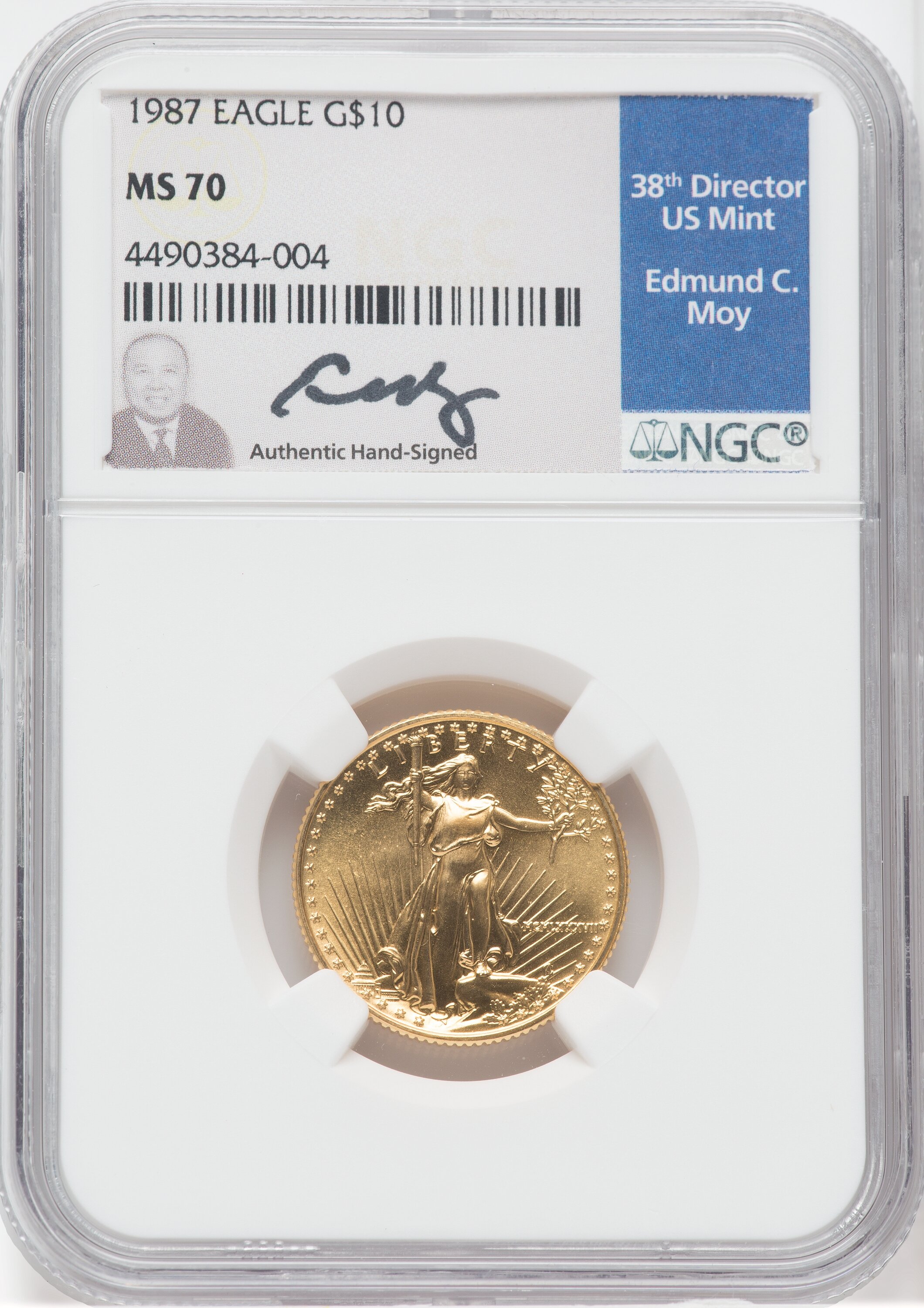 1987 $10 Quarter-Ounce Gold Eagle, MS 70 NGC