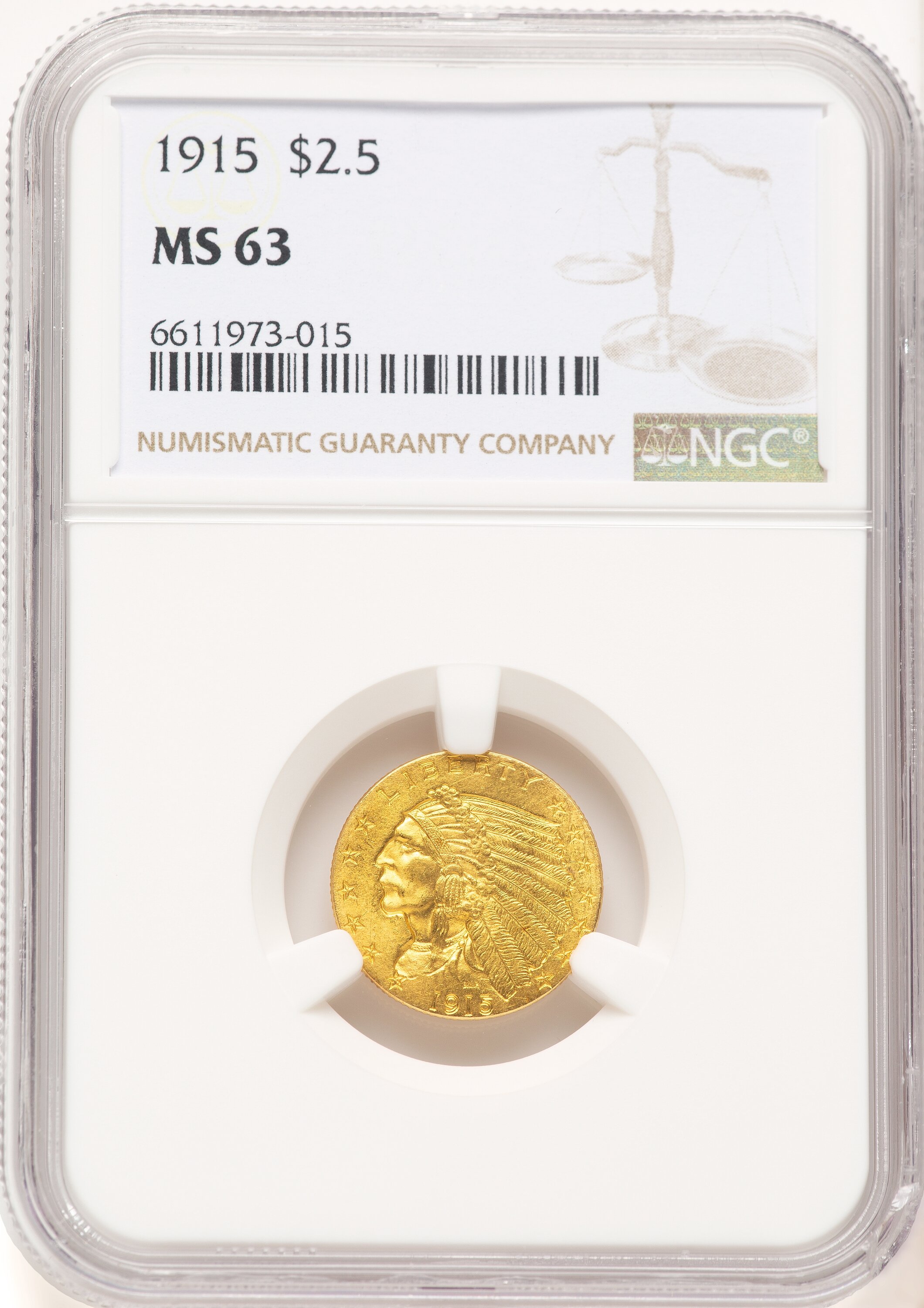 1915 $2 1/2 63 NGC