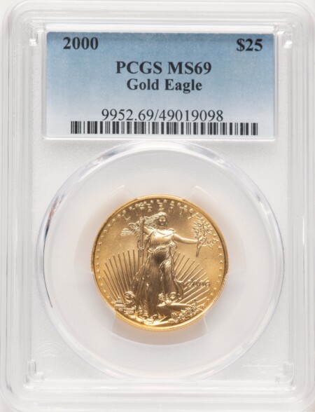 2000 Gold Eagle 1/2 oz Blue Gradient 69 PCGS