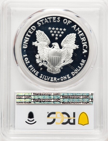 1993-P Proof Silver Eagle 1 oz Blue Gradient 70 PCGS