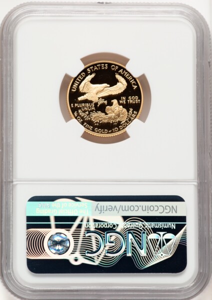 2008-W $10 Quarter-Ounce Gold Eagle, PR DC John Mercanti 70 NGC