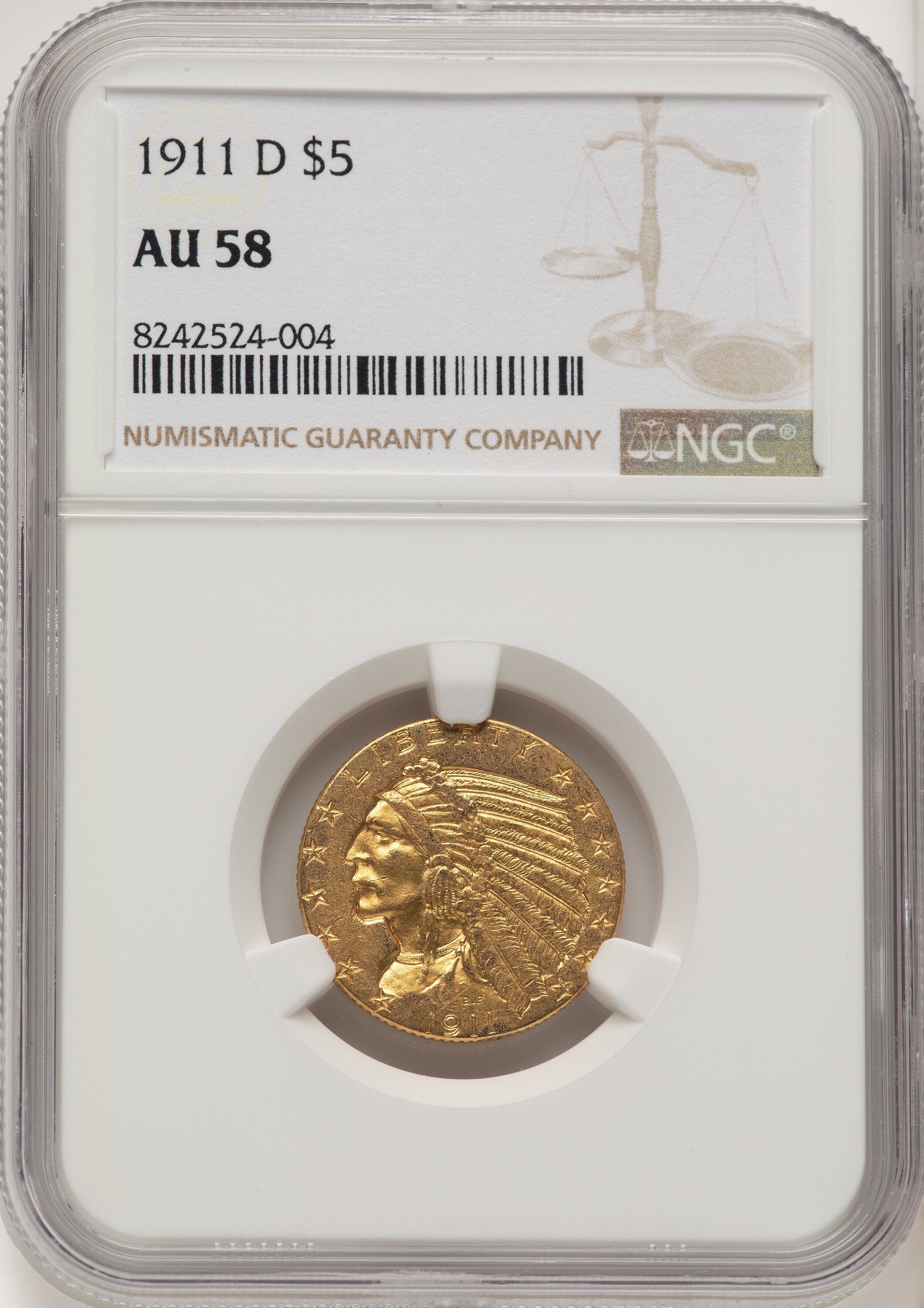 1911-D $5 58 NGC