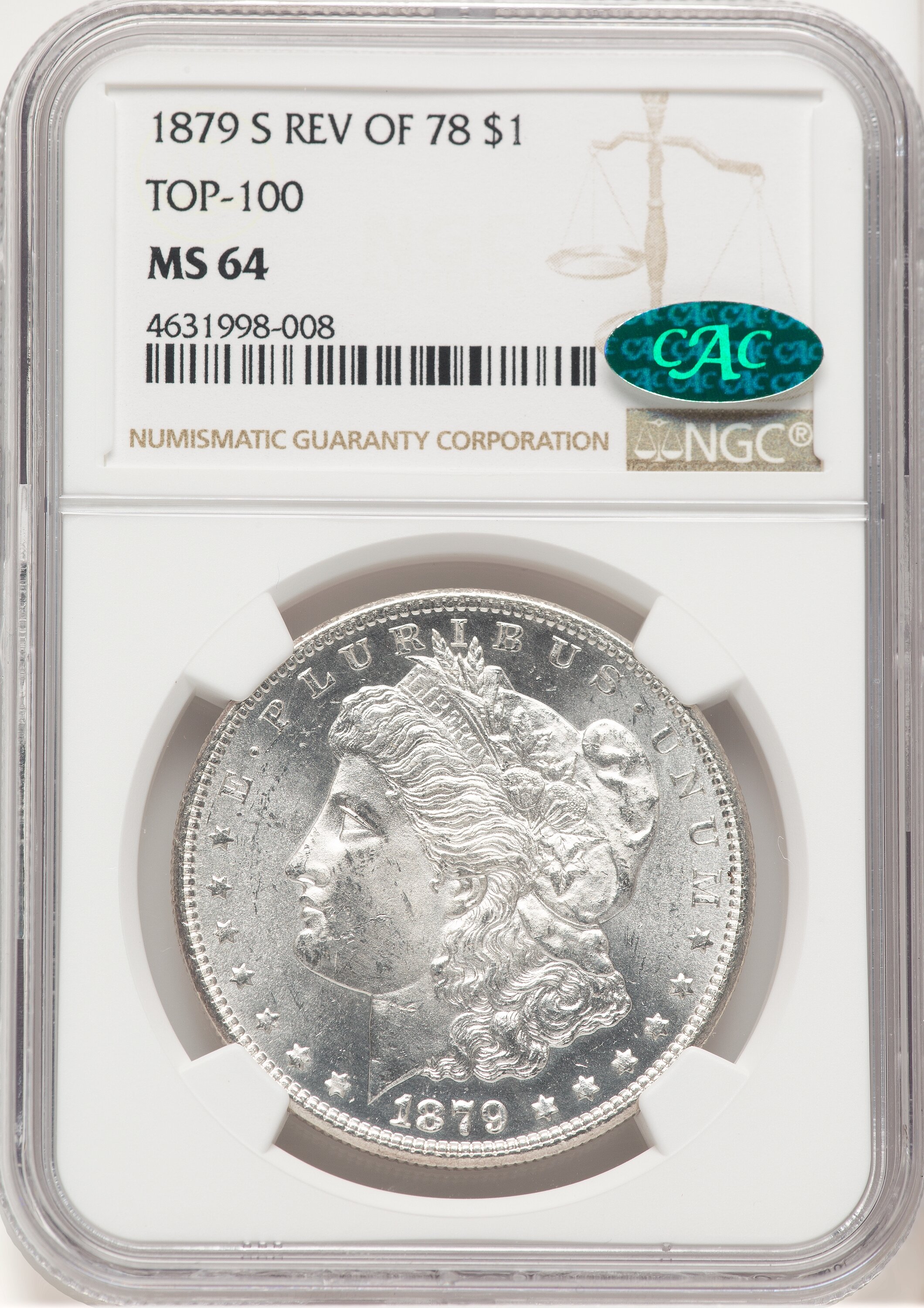 1879-S S$1 Reverse of 1878 CAC 64 NGC
