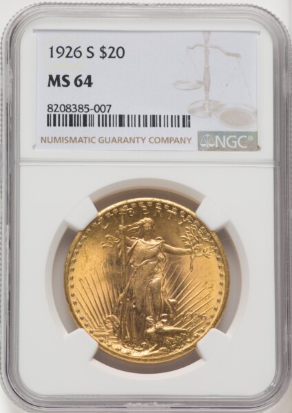 1926-S $20 64 NGC