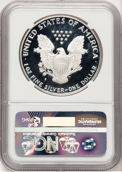 1986-S Proof Silver Eagle 1 oz Brown Label 70 NGC
