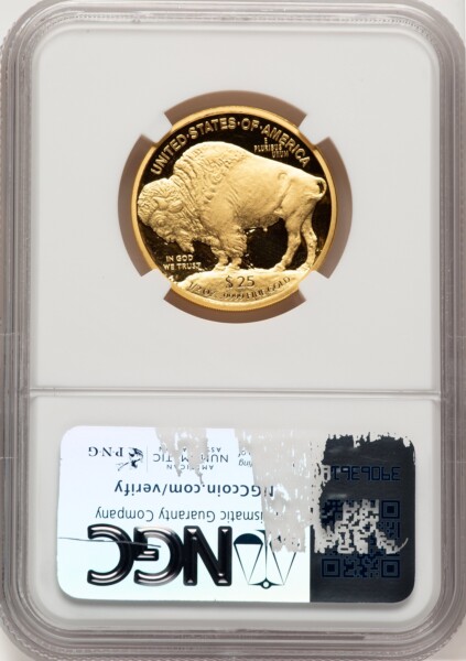 2008-W $25 Half-Ounce Gold Buffalo, PR DC Brown Label 70 NGC