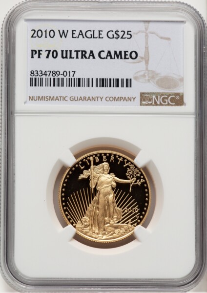 2010-W Proof Gold Eagle 1/2 oz Brown Label 70 NGC