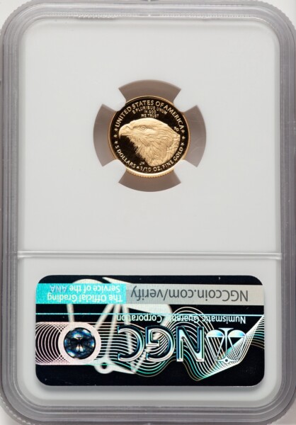2021-W $5 Tenth Ounce Gold Eagle, Type Two, FS, DC Non Designation 70 NGC
