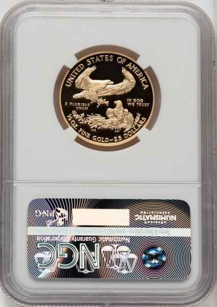 2016-W $25 Half-Ounce Gold Eagle, 30th Anniversary, First Strike, PR, DC ER Blue 70 NGC