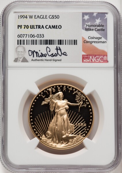 1994-W Proof Gold Eagle 1 oz Mike Castle 70 NGC