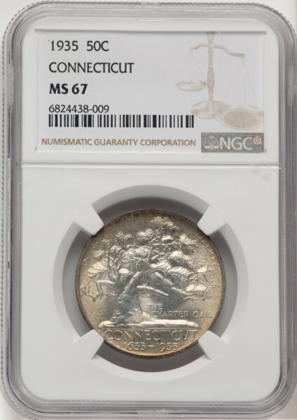1935 50C Connecticut, MS 67 NGC