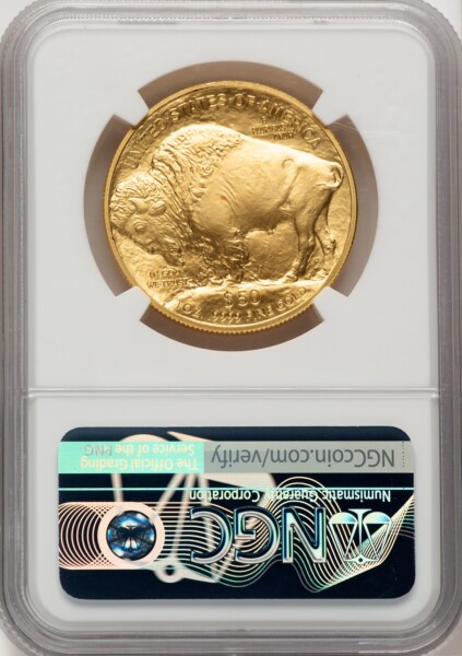 2008-W $50 One-Ounce Gold Buffalo, SP 70 NGC