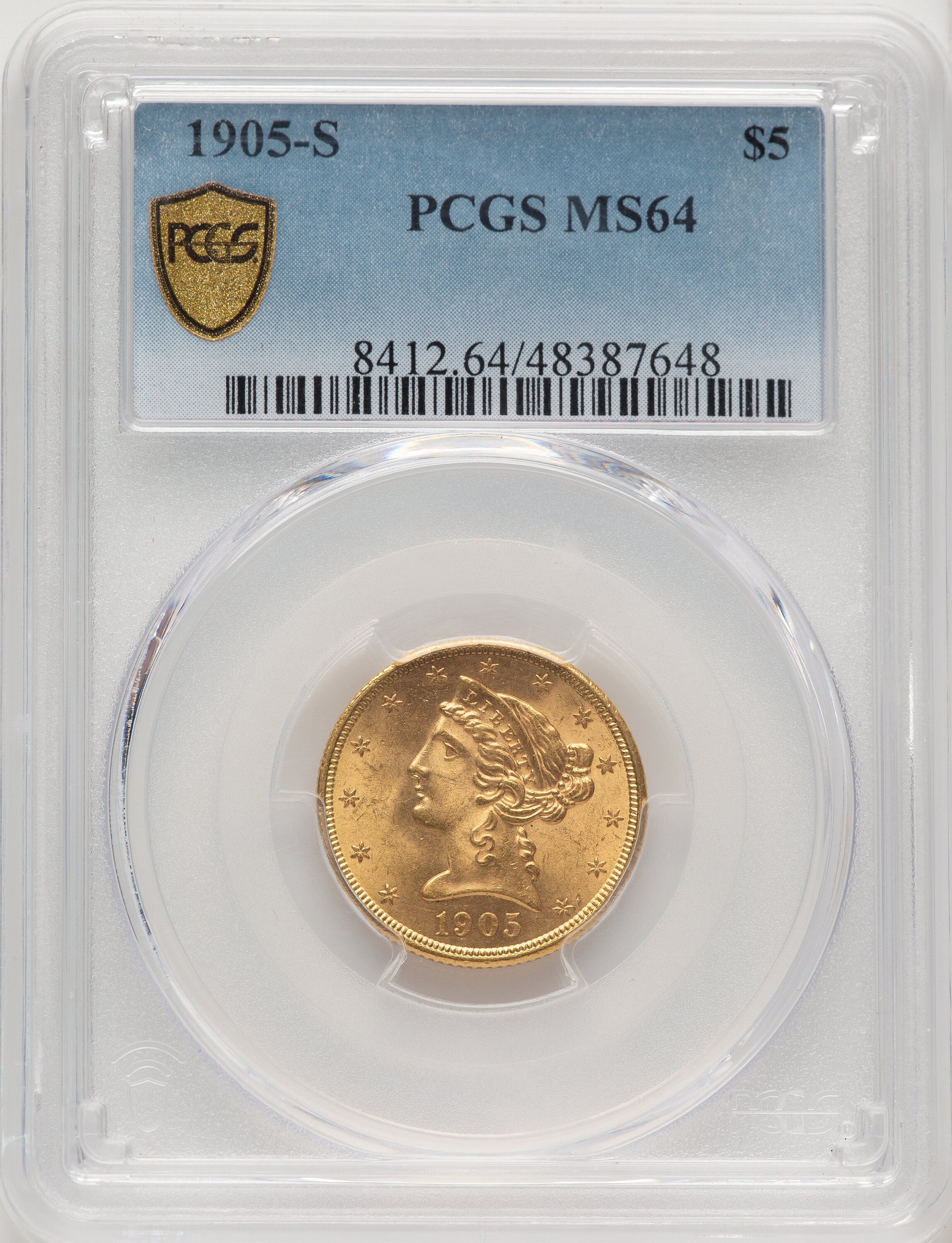 1905-S $5 PCGS Secure 64 PCGS
