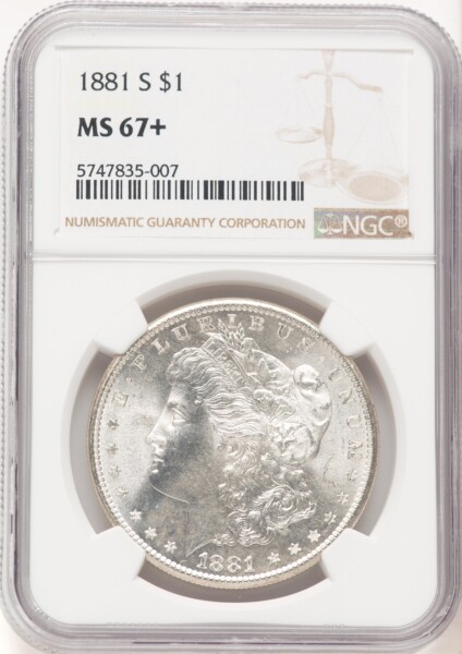 1881-S S$1 NGC Plus 67 NGC
