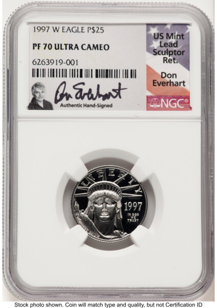 1997-W Proof Platinum Eagle 1/4 oz Don Everhart 70 NGC