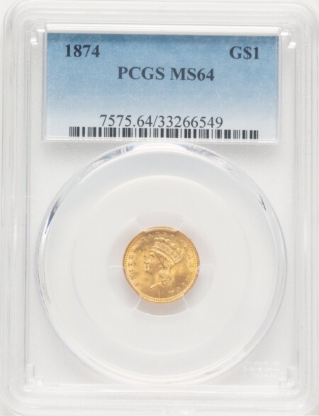 1874 G$1 64 PCGS