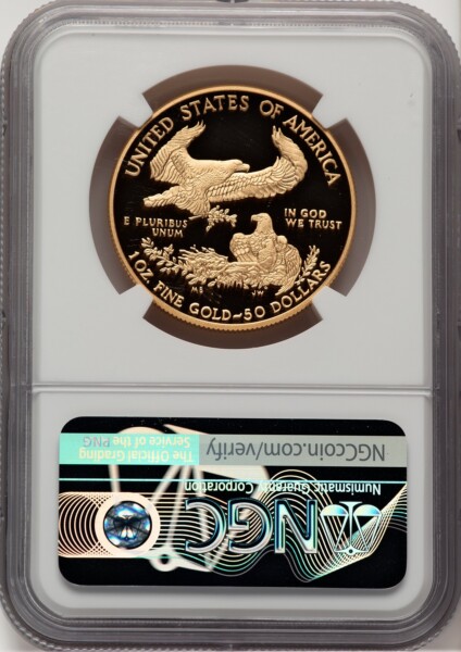 2021-W $50 One Ounce Gold Eagle, Type One, First Strike, DC Mike Castle 70 NGC