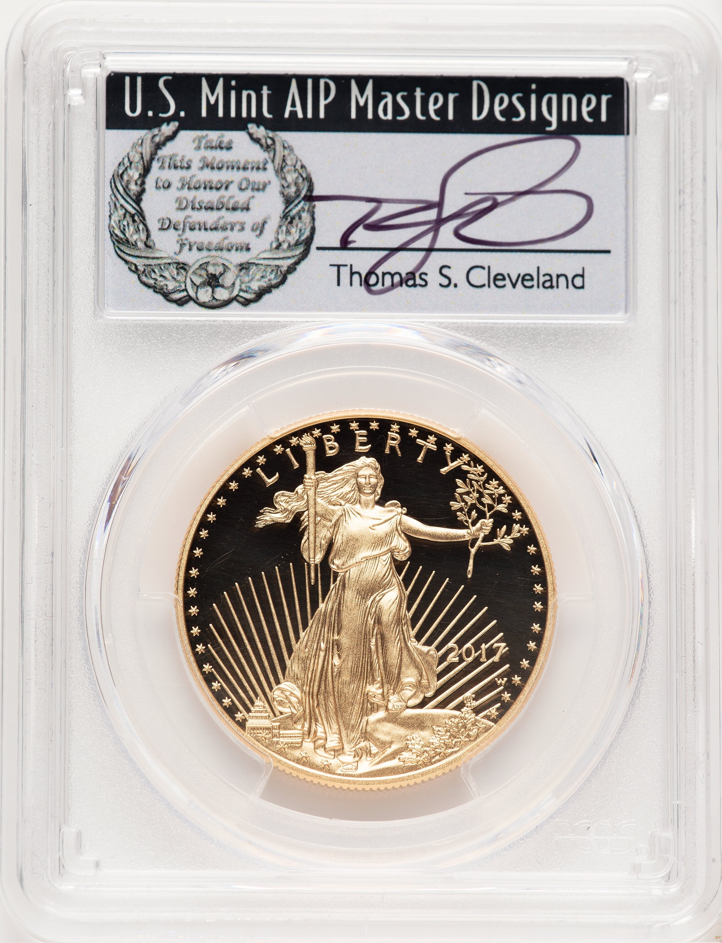 2017-W Proof Gold Eagle 1 oz 2020 West Point Mint Private Auction Thomas Cleveland 1 of 101 70 PCGS