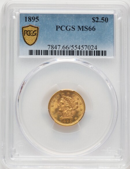 1895 $2 1/2 PCGS Secure 66 PCGS