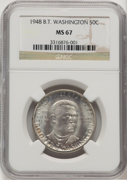 1948 50C Booker T. Washington, MS 67 NGC