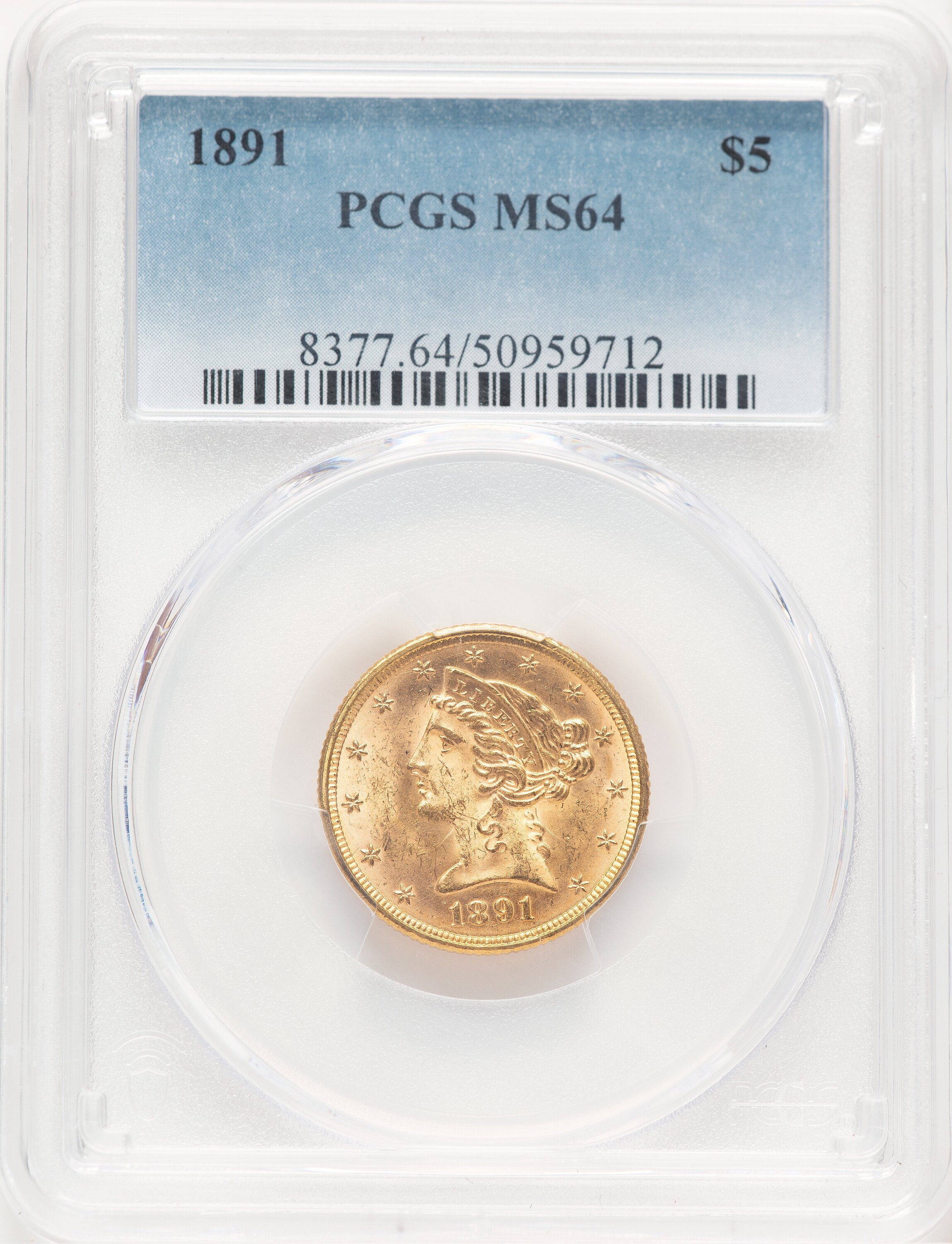 1891 $5 64 PCGS