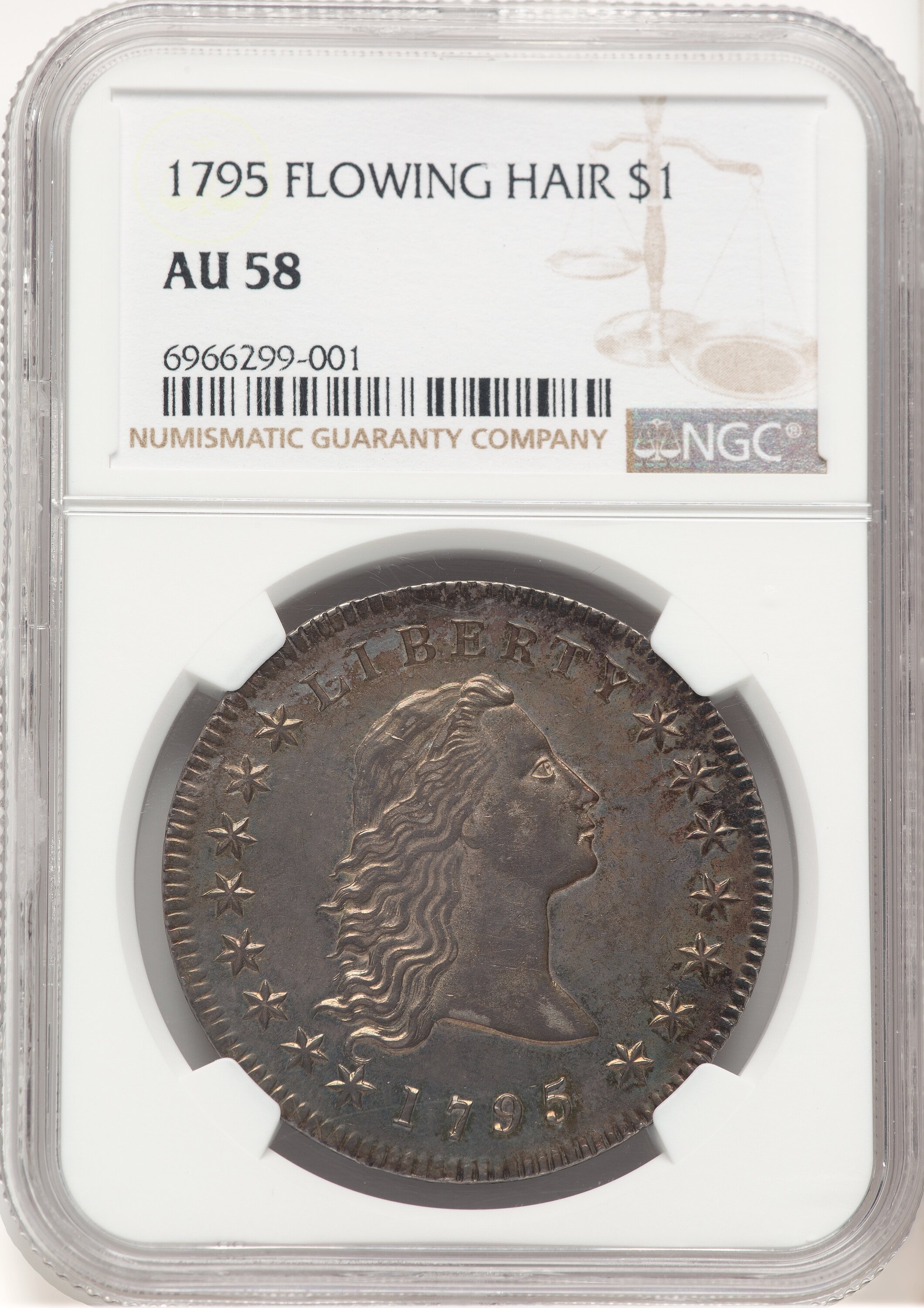 1795 $1 B-1, BB-21, MS 58 NGC