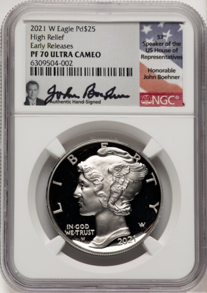 2021-W Palladium Eagle 1 oz, PR Non Designation 70 NGC