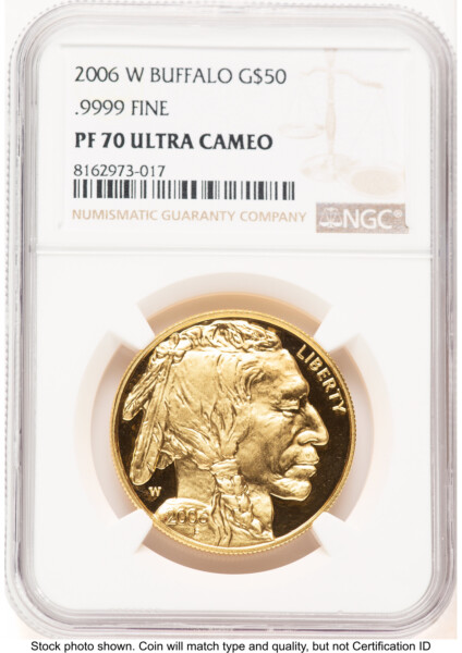 2006-W Proof Gold Buffalo 1 oz Brown Label 70 NGC
