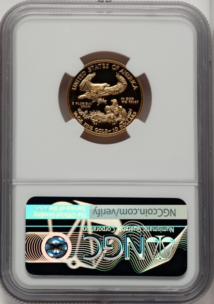 2018-W G$10 Quarter Ounce Gold Eagle, DC Ed Moy 70 NGC