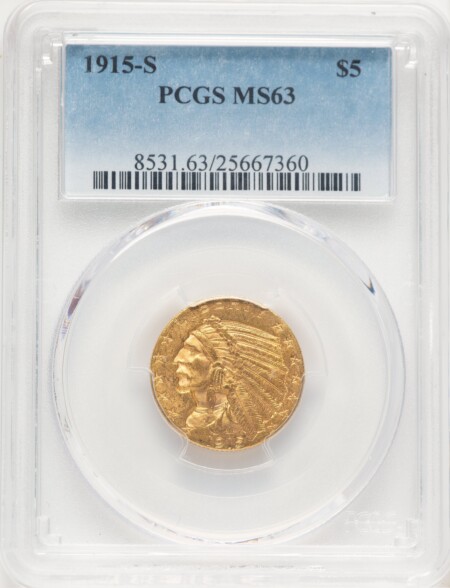 1915-S $5 63 PCGS