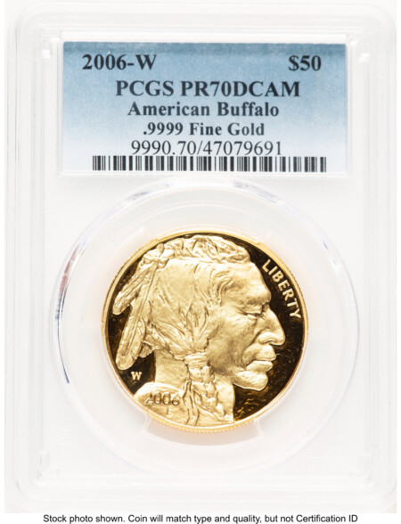 2006-W Proof Gold Buffalo 1 oz Blue Gradient 70 PCGS