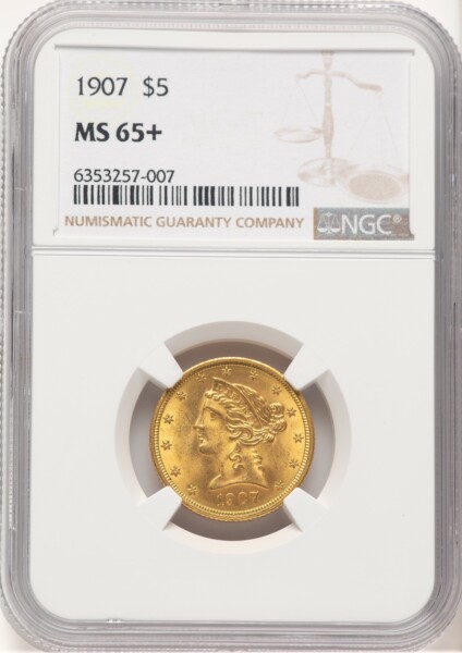 1907 $5 NGC Plus 65 NGC