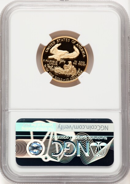 1993-P $10 Quarter-Ounce Gold Eagle, PR, DC John Mercanti 70 NGC