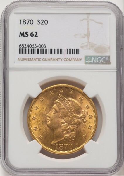 1870 $20 62 NGC