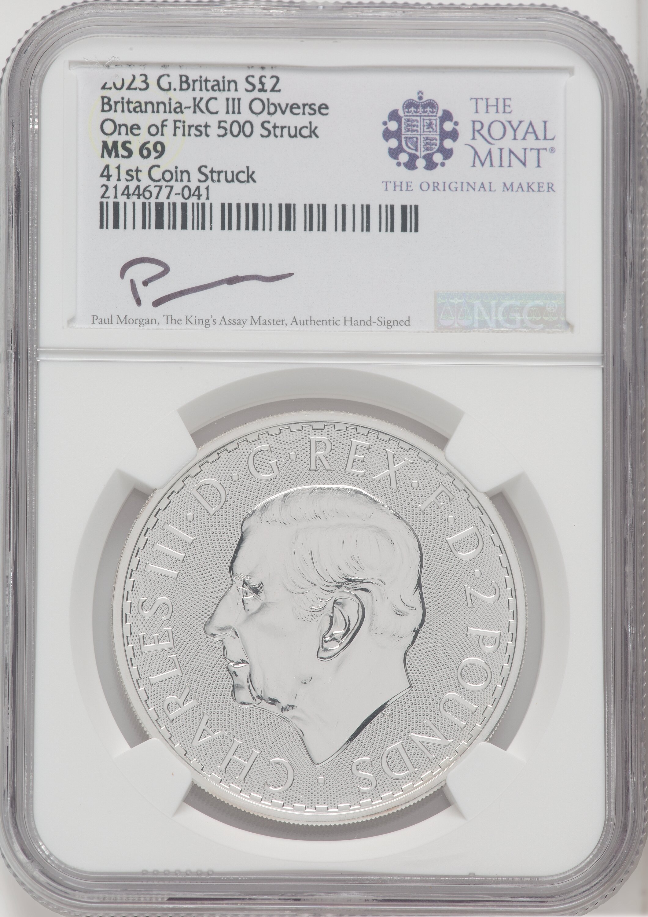 2023 G.B. S2 BRITANNIA-KC III OBVERSE 41ST COIN STRUC. 69 NGC