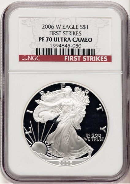2006-W Proof Silver Eagle 1 oz First Strikes Red 70 NGC