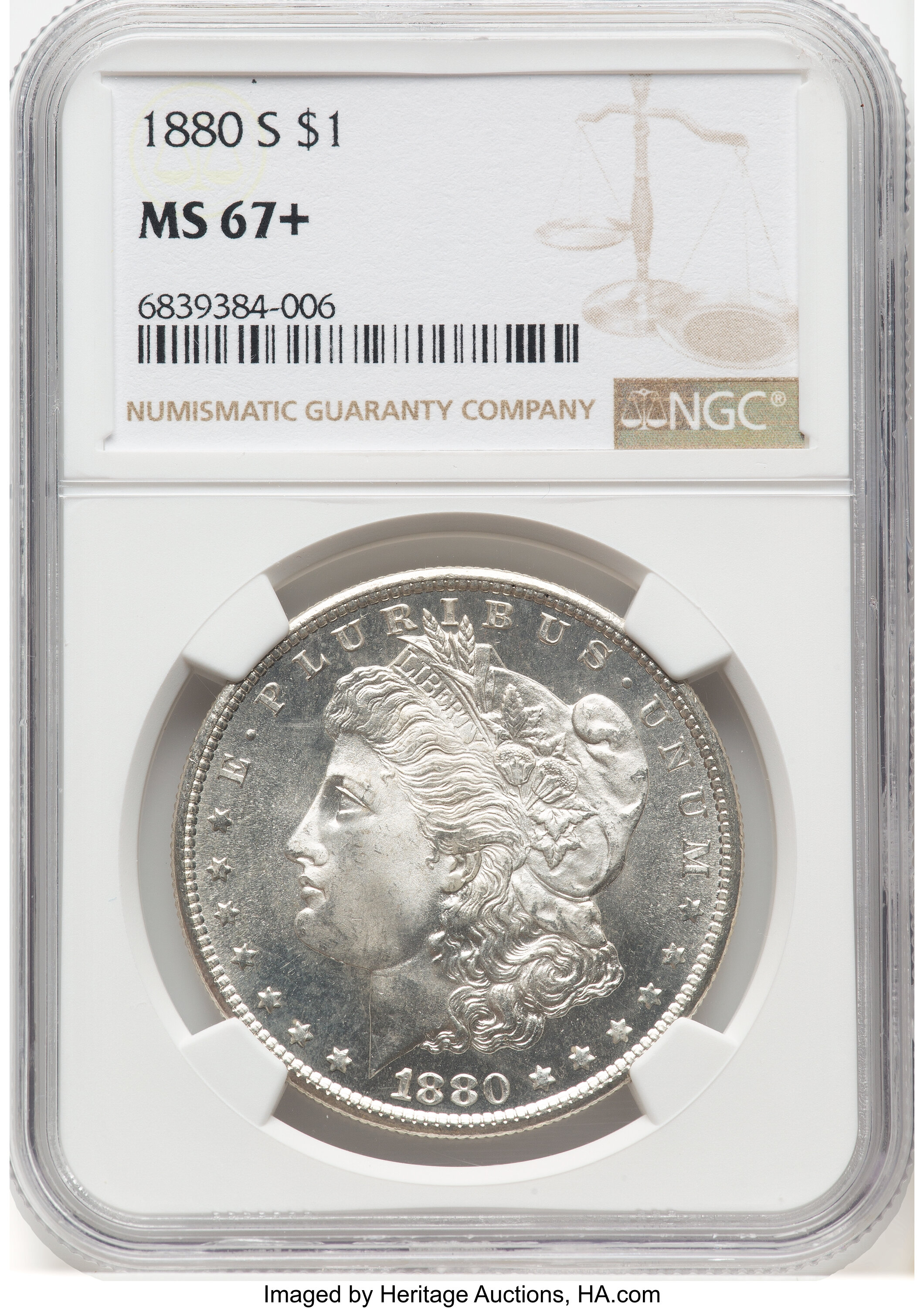1880-S S$1 NGC Plus 67 NGC