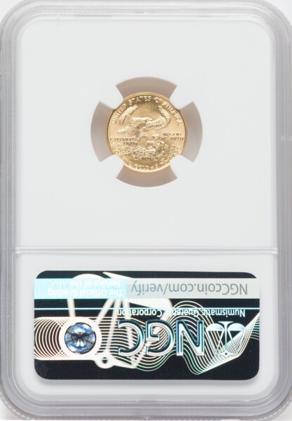 1987 $5 Tenth-Ounce Gold Eagle, MS 70 NGC