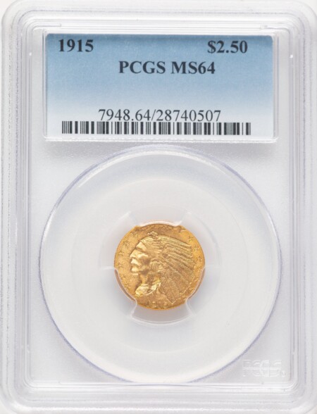 1915 $2 1/2 Blue Gradient 64 PCGS